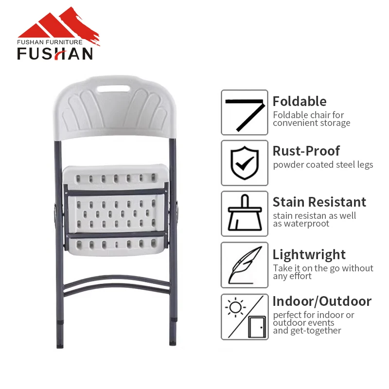 Hot Sale Stackable America Folding Cheap Blue Plastic Outdoor Folding Dining Chair Modern For Party Events