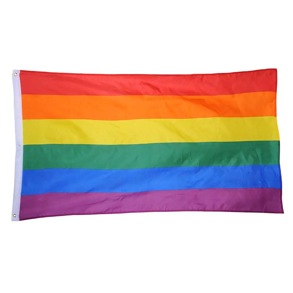 
90*150cm Rainbow Flag Polyester Fibre Huge Gift Large LGBT Rainbow Gay Pride Flag For Parties Celebrations Homes Decoration 