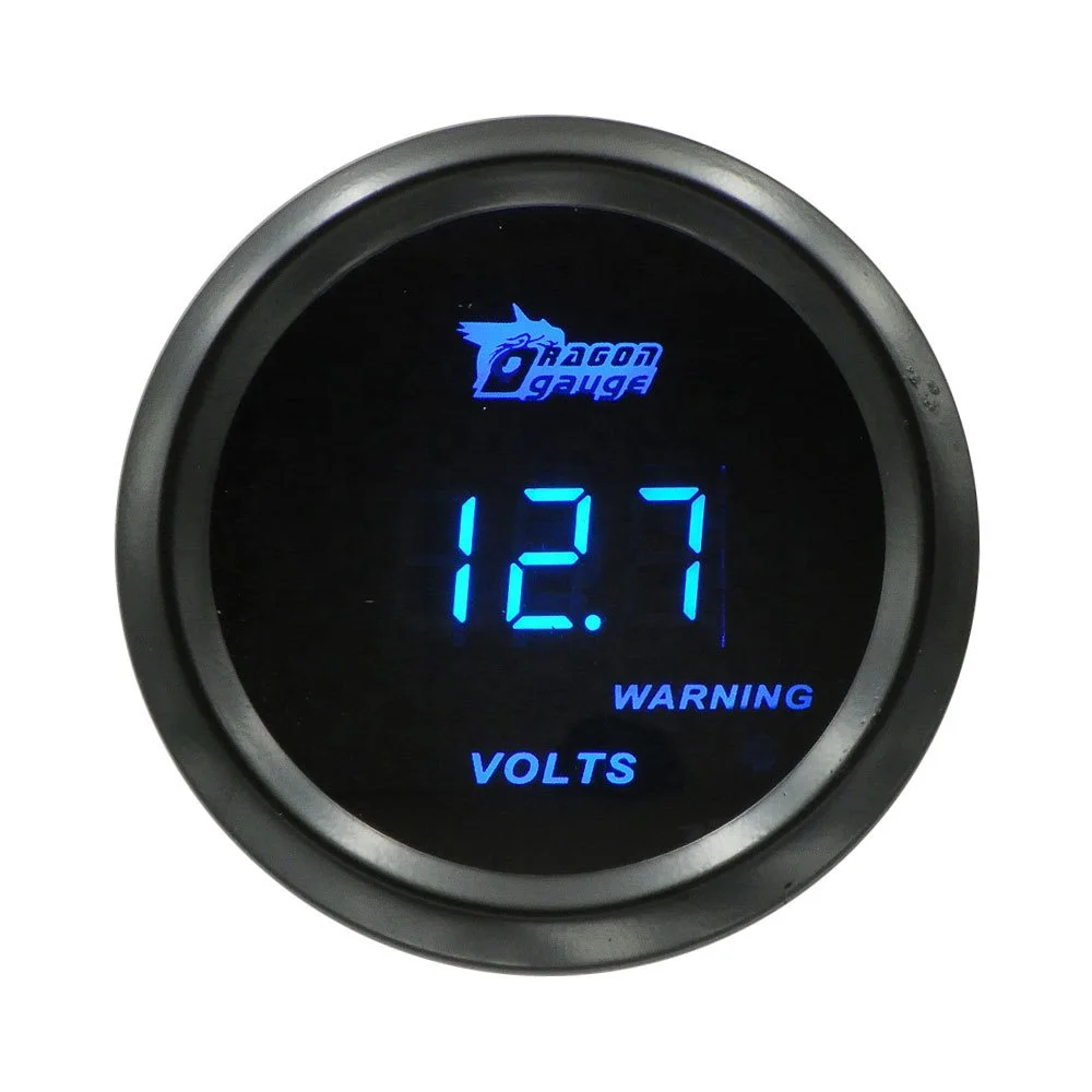 52mm Universal Digital Car Boost Voltmeter Tachometer Meter Auto Water Oil Lever Temperature Gauge