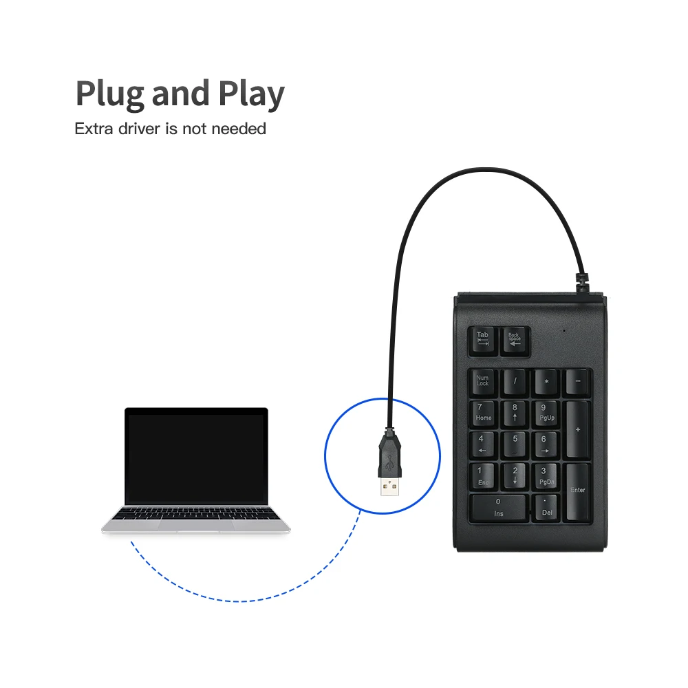 USB Проводная цифровая клавиатура 19 клавиш мини-клавиатура водонепроницаемая подсветка из АБС-пластика для ноутбуков и настольных