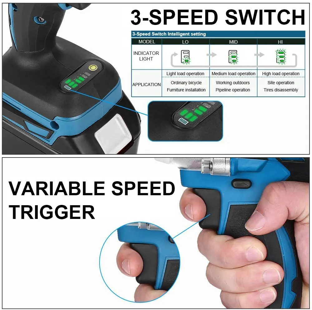 New Model21V 320N.m Lithium Battery Brushless Electric Impact Driver Wrench Machine