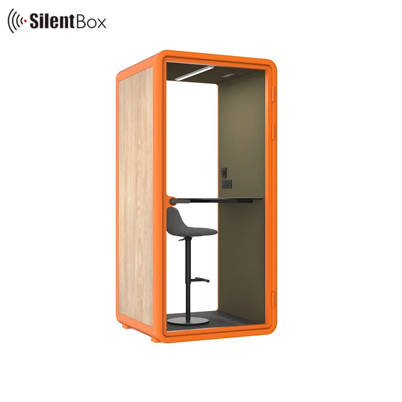Office pods small size privacy booth portable and reconfigurable phone pods with compact laminate furniture