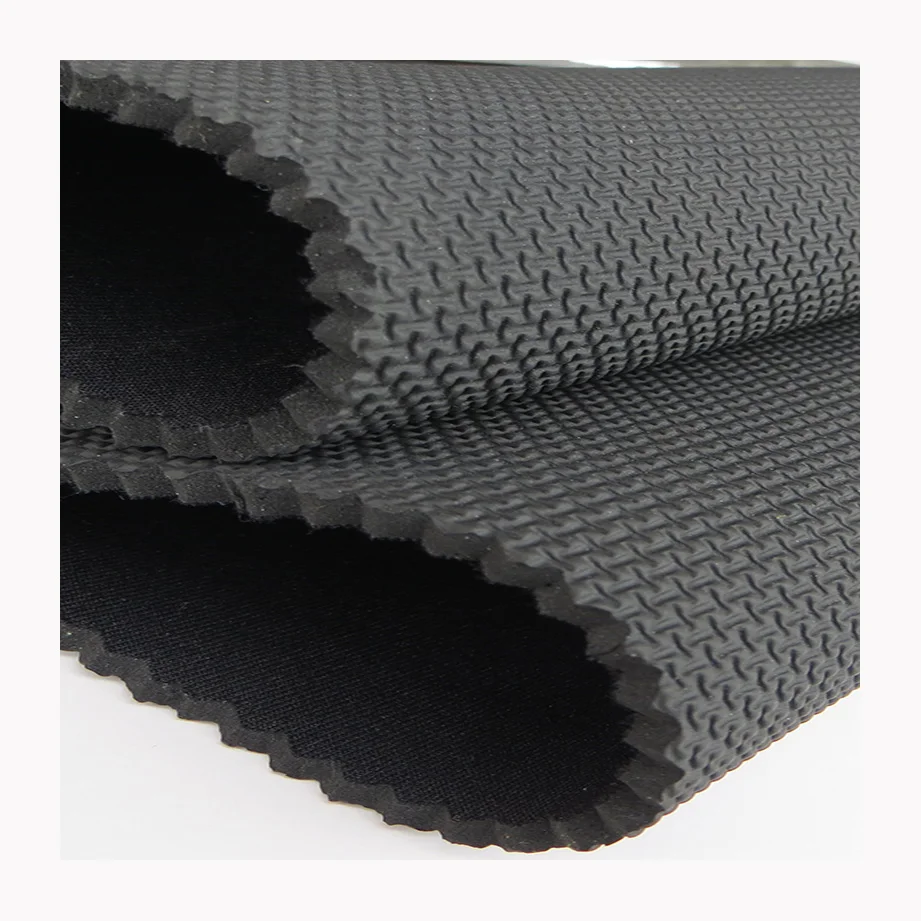 Manufacturer Breathable Waterproof Neoprene Rubber Sheet 1.5mm Anti Slip Embossing Chloroprene Rubber Neoprene Fabric