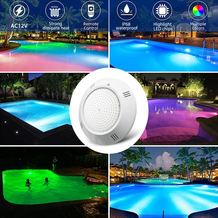AC12V Ip68 многоцветный светодиод Rgb настенный ABS Смола заполненные Светильники для бассейна продажи высокого качества