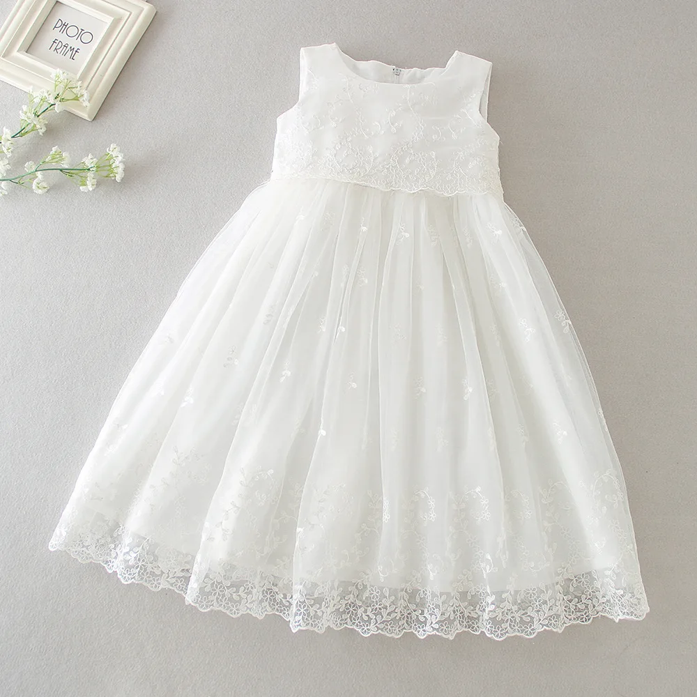 New Arrivals Long Baby Lace Christening Dress Baby Girls Baptism Gowns