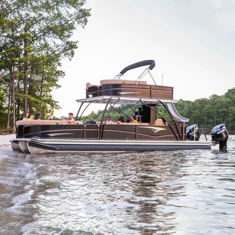 Luxury Aluminum Electric Boat Floating Fishing Pontoon Boat Engine Houseboat Water Taxi