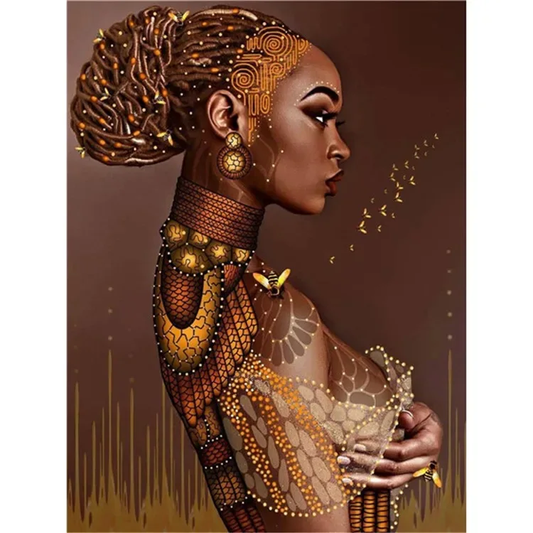 African Canvas Wall Art With Woman Oil Painting print on canvas For Bedroom Decor Picture Framed Large Wall Painting