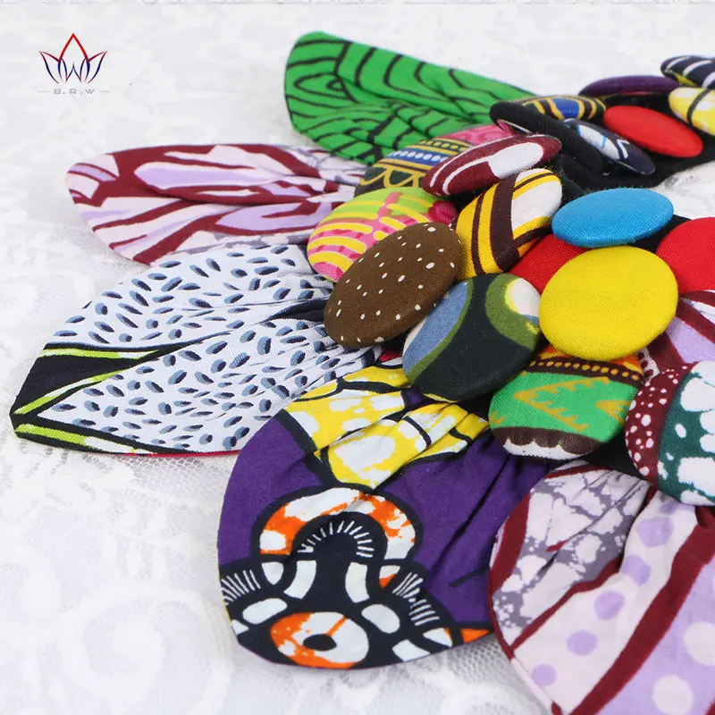 Ankara Button Tribal Necklace Handmade Flower Shape Women Necklace WYA063