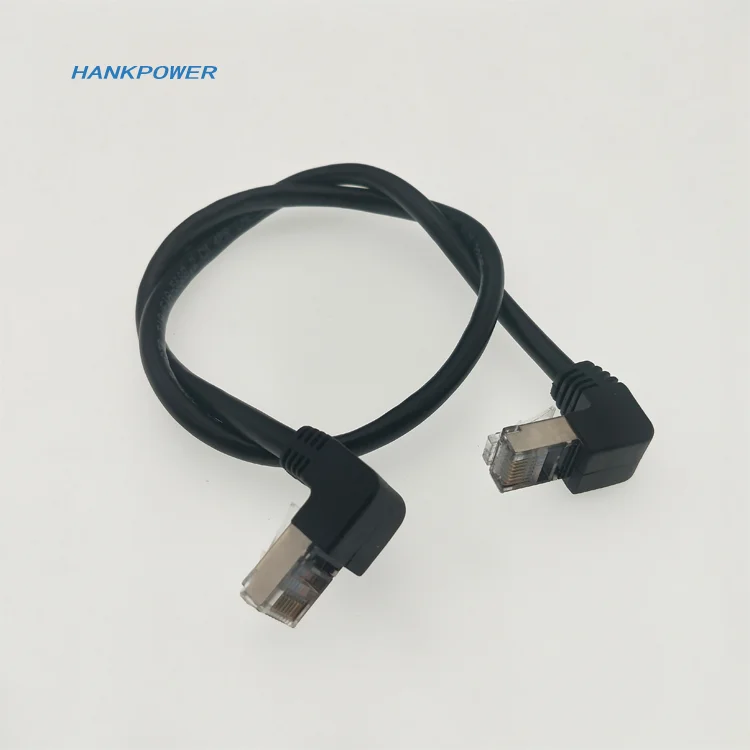 OEM Factory UTP STP 90 Degree Right Angle Cat5 Cat5e Cat6 Cat7 Cat8 RJ45 Network Lan Patch Ethernet Cable