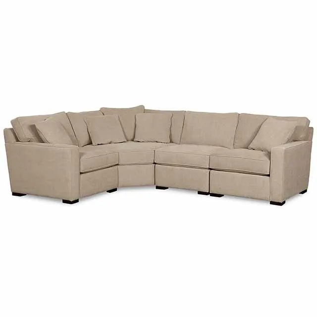 Durable High Quality White Wool Fabric Sofa L Shape Sectional Sofa Comfortable Modern Living Room Sofa