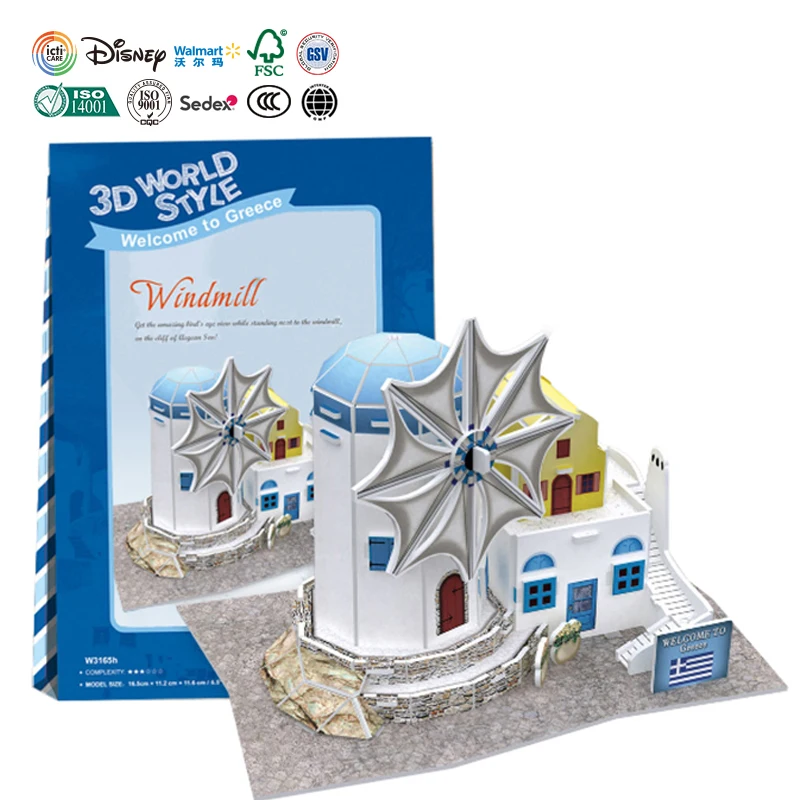 Китай OEM экологичный для печати ручной работы ремесло подарок небольшой дом мини здание DIY 3D бумага головоломки