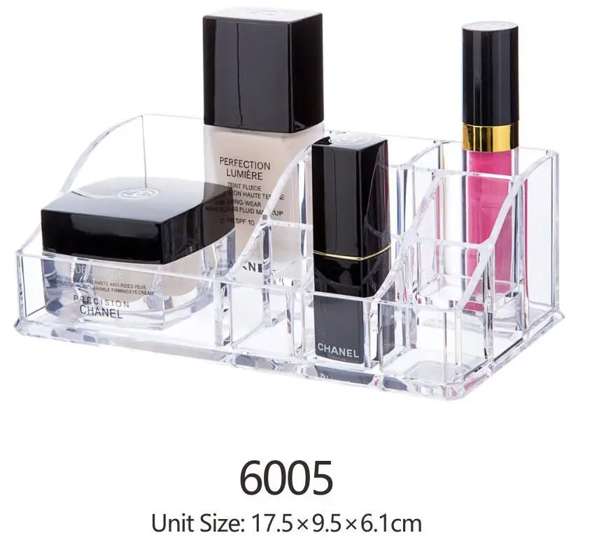 Cosmetic Organizer Acrylic Makeup Organizer Jewelry Storage Box with 2 Drawers Lipstick Holder Stackable Desktop Display Vanity
