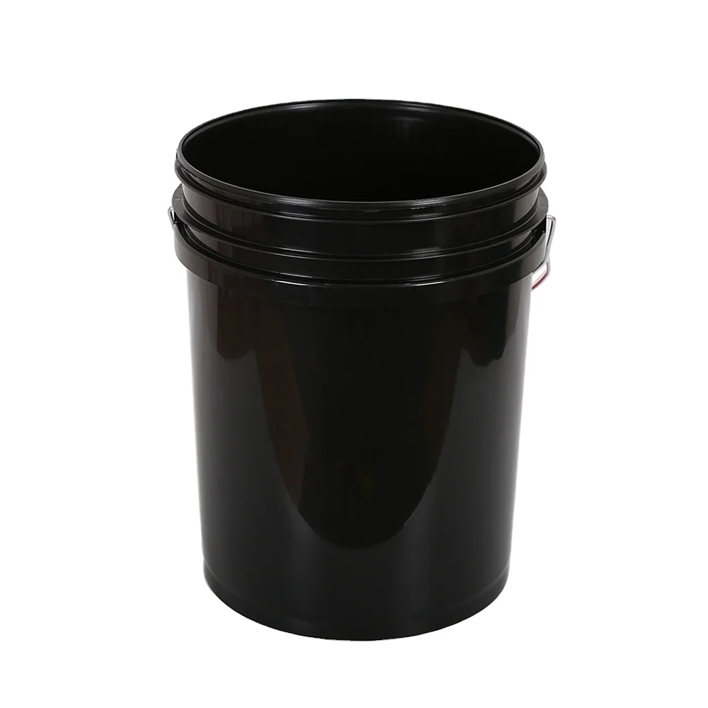 25L 6 gallon  black bucket plastic pail