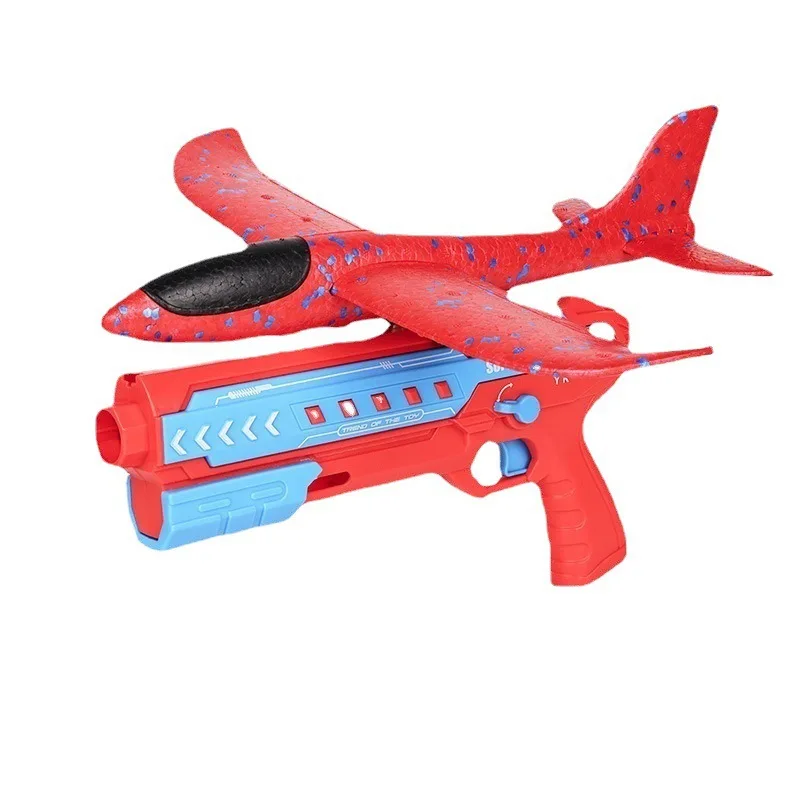 Hot Selling 3 Pack Flying Airplane Launcher Toy Gun LED Foam Glider Catapult Plane Toy For Kids Outdoor Sport Flying Toys