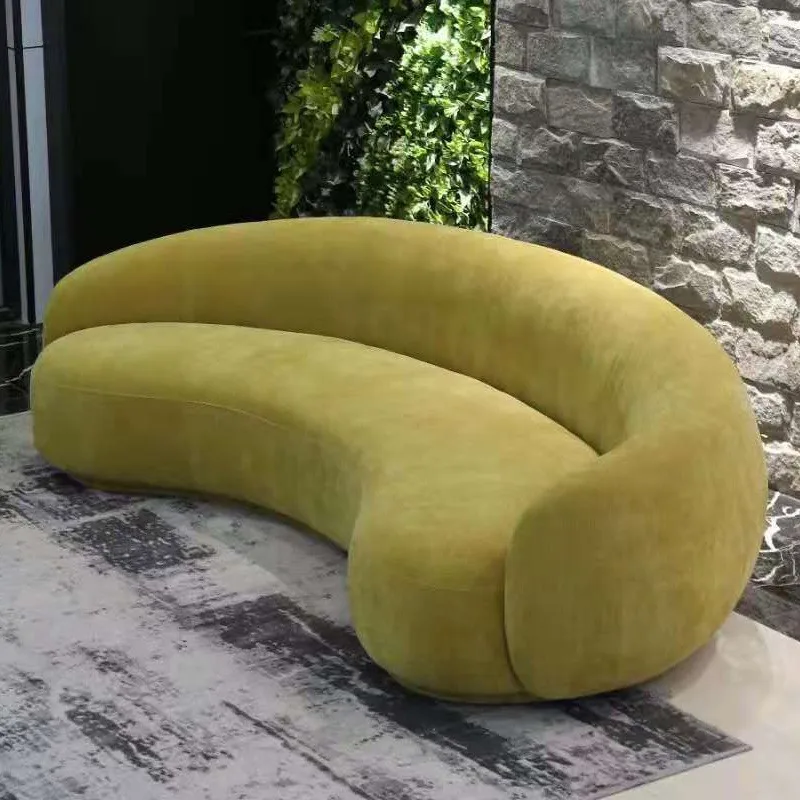 Italian Curved Couch Luxury Modern Design Custom Home Furniture Sitting Living Room Boucle Sofas For Home