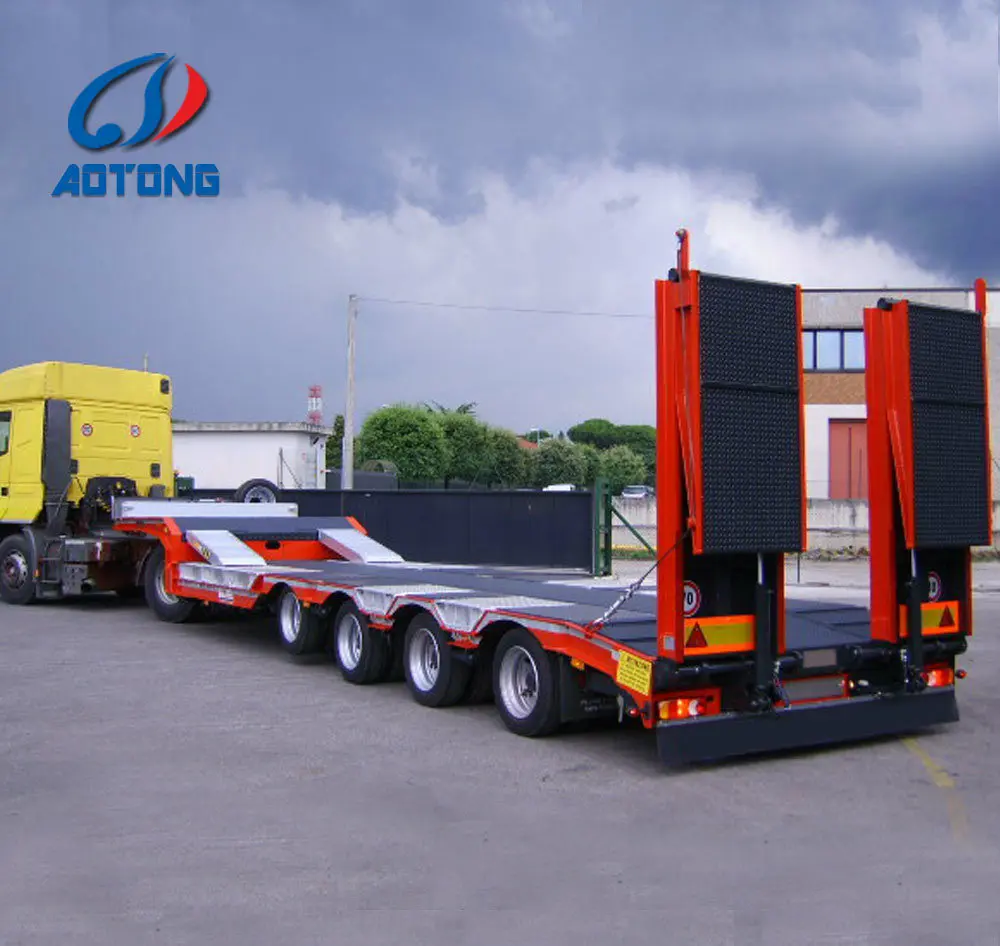 Сверхмощный aorong 4 оси 80-120Ton 100 120 тонный низкорамный механическый обработывающий lowboy