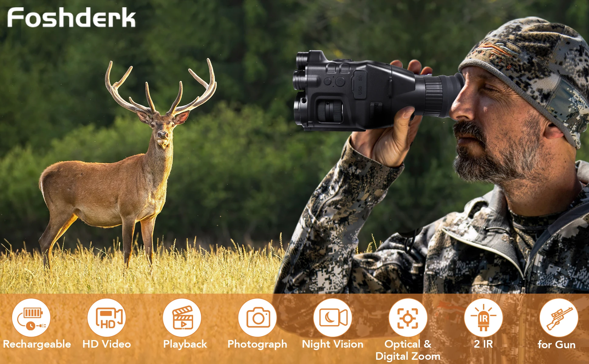 HENBAKER CY789 camera scope night vision scope hunting digital 5 Levels IR Light Adjustable