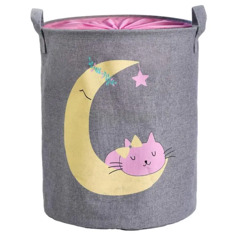 
OEM Baby Laundry Hamper with Drawstring Handle Basket Collapsible Waterproof Storage for Clothes 