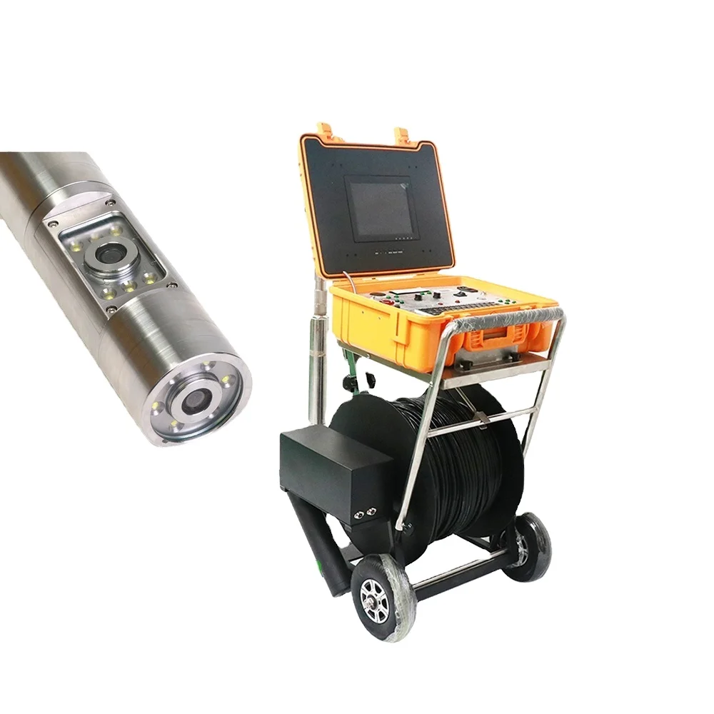 Vicam manufacturer of underwater 360 degree Rotary deep well soft cable  pipe inspection Camera Dual View