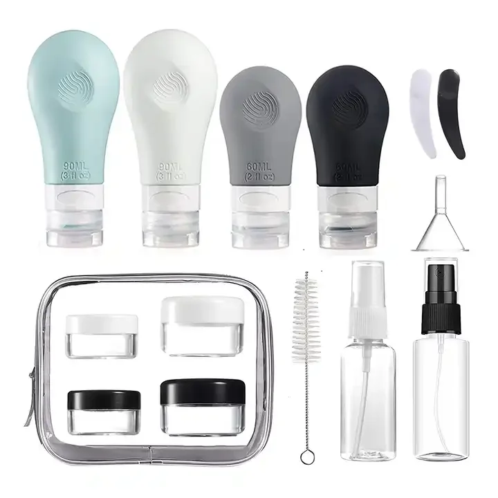 16 pack Travel Bottles Set For Toiletries , TSA Travel Toiletry Bottle Bag Kit, BPA Free Travel Accessories Silicone Bottle Set
