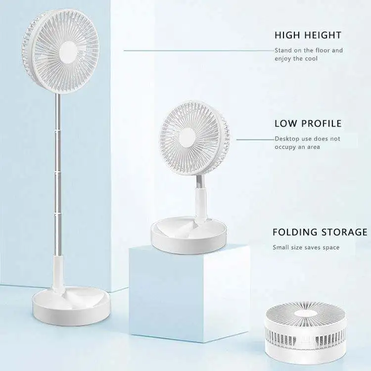 New Product Customizable Outdoor Mini Rechargeable Folding Fan Travel Foldable Adjustable Table Fan