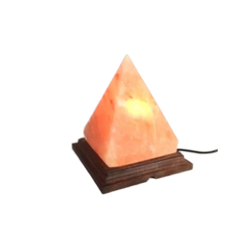 Natural Aroma Pink Rock Lamp  Natural Himalayan Salt Lamp Wooden Base For Room Decoration Hand Carved Light