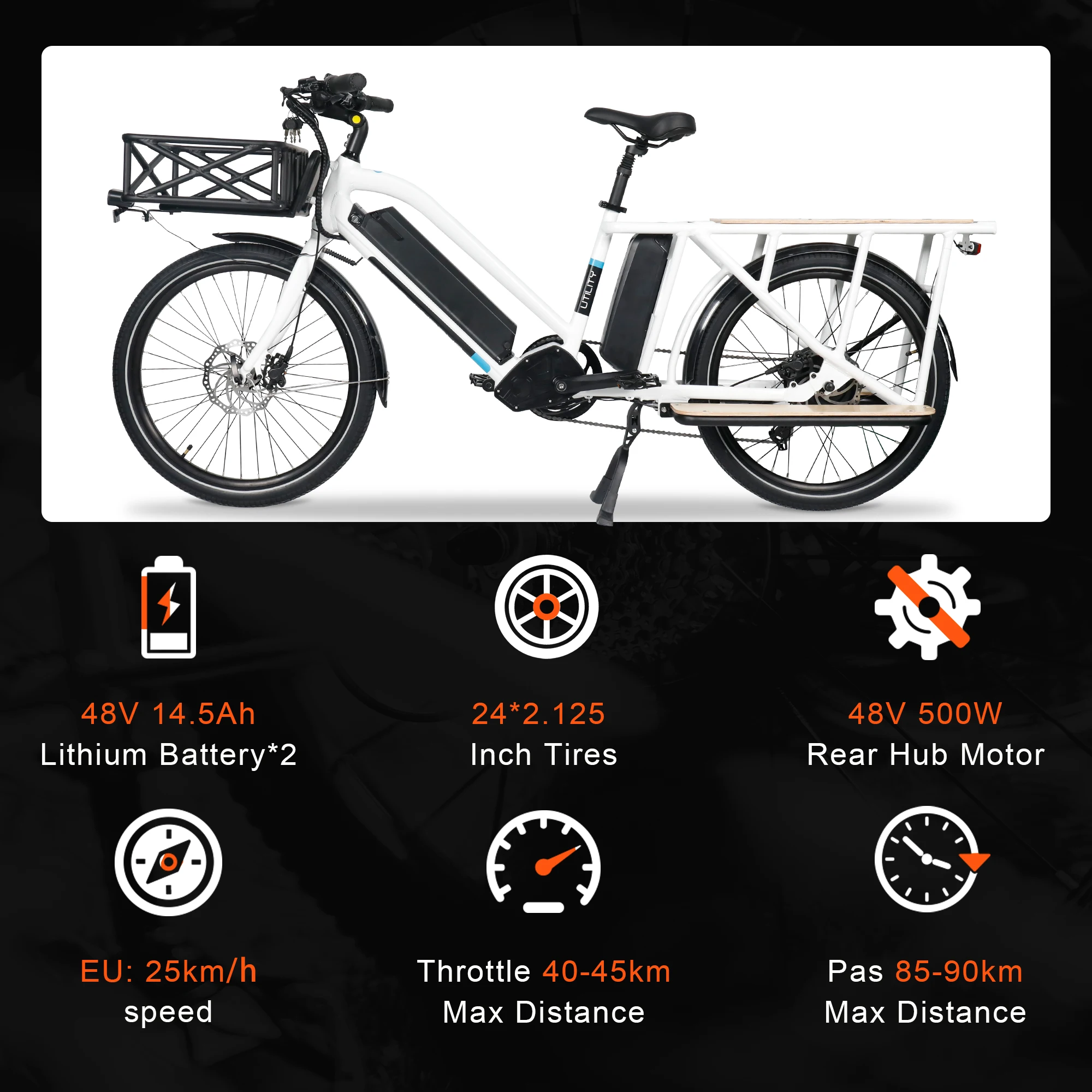 GreenPedel long range cargo ebike aluminum alloy frame ebike 36v 500w electric cargo bicycle for adult