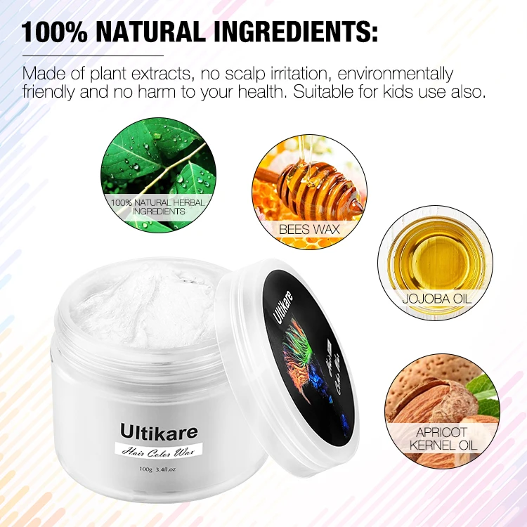 Private Label OEM Wholesale Kids Hair Clay 9 colors Temporary Hair Dye Long Holding Hair Color Wax