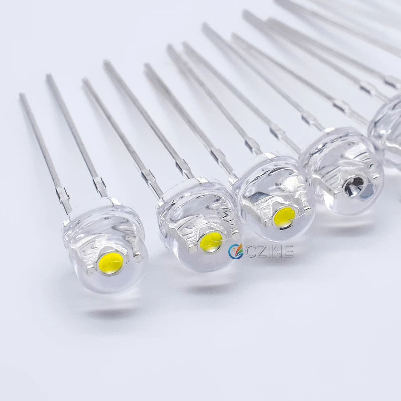 CZINELIGHT water clear yellow red green blue cool warm white ultra high bright 1000pcs packet led strawhat 5mm