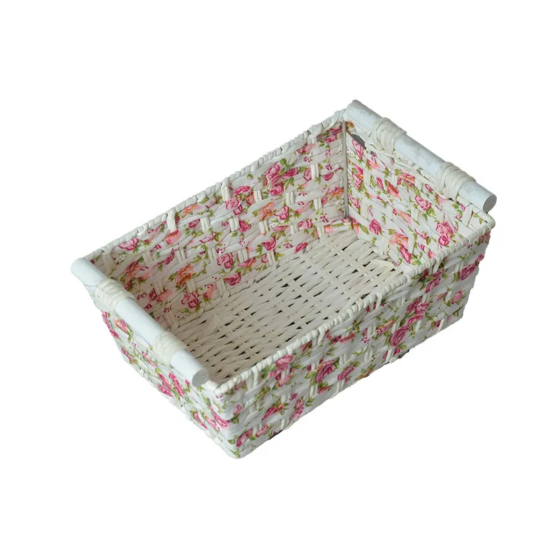 Корзина для хранения корзина цветов и бумаги квадратная домашней одежды Настольная с ручкой из