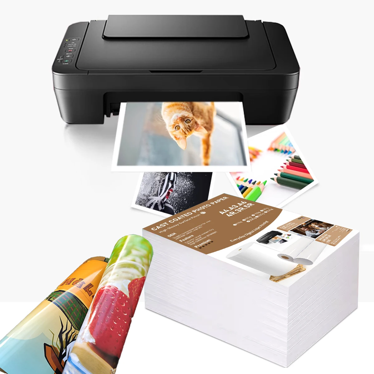 Waterproof 230gsm Inkjet Glossy Photo Paper For Inkjet Printer
