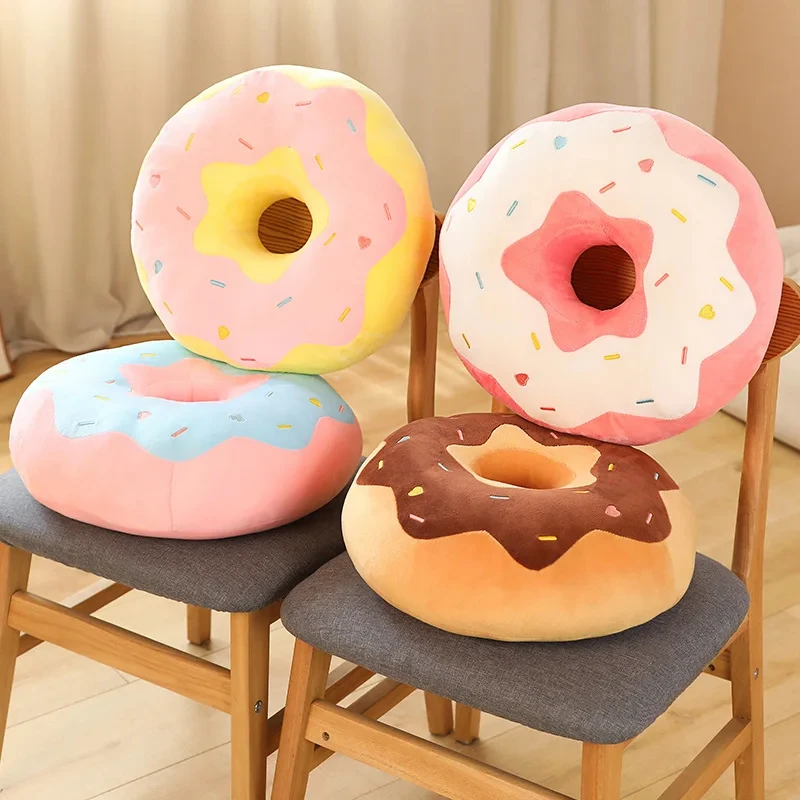 Donut Plush Pillow Like Real Fantastic Ring Shaped Food Plush Soft Creative Seat Cushion Head Pillow Christmas Gift