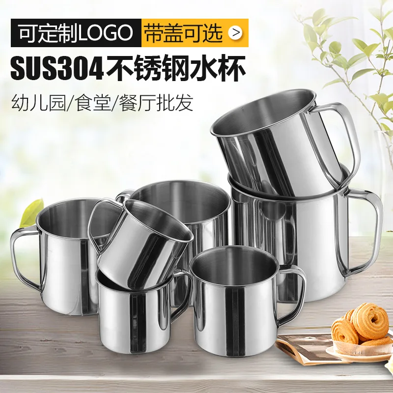 anti-scalding Camping Coffee tea Drink Metal Cup Stainless Steel Sublimation mouth water cup Travel Mugs with Handle and lid