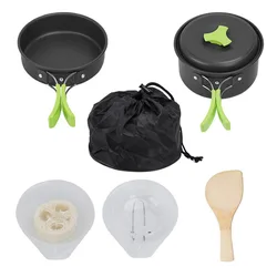 Outdoor Pot Set For 1-2 Person Camping Pot Set For Portable Alumina Pot Kitchen Set Cookware Wholesale