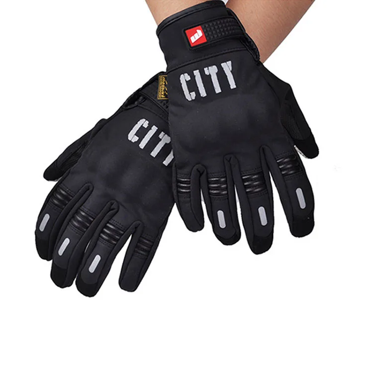 Черные ветрозащитные теплые зимние мотоциклетные перчатки с пальцами на заказ с сенсорным экраном