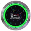 Amazon christmas gifts decoration ODM china factory 12v neon wall clock neon glass clock somewhere neon clock
