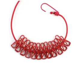 Portable Clothesline Retractable Stretchy Elastic Laundry Clothes Line with Clips for Backyard Vacation Hotel
