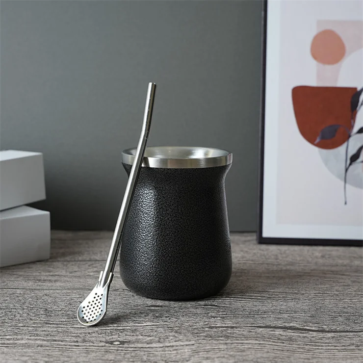 Удивительные Горячие аргентинские чашки Yerba Mate 18/8 из нержавеющей стали с двойными стенками Bombilla и соломой