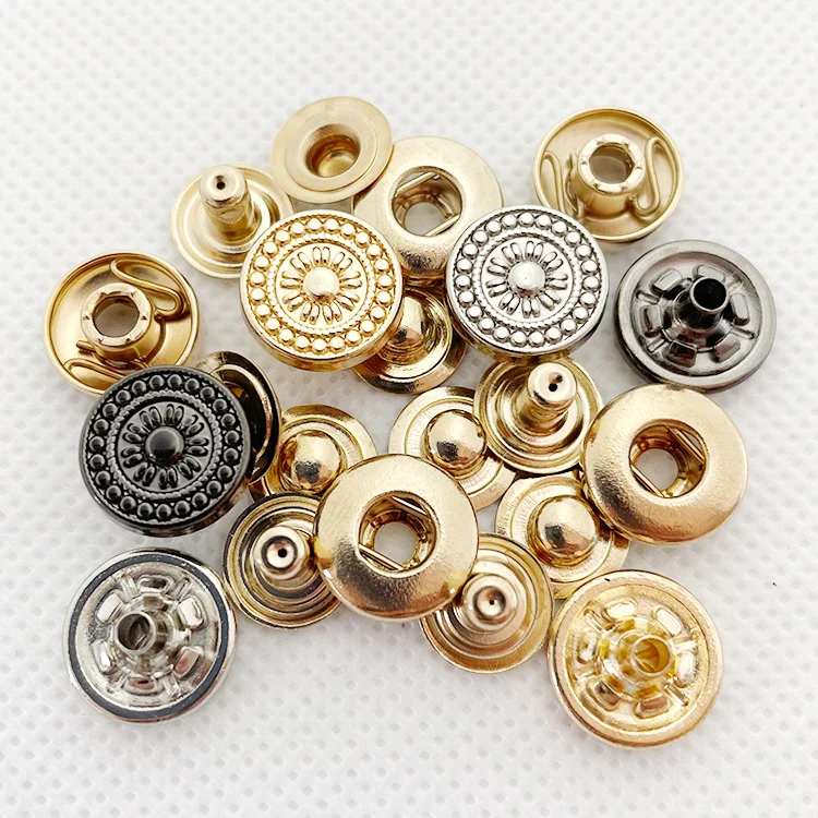 Customize Design Fancy Black Buttons for Suits Custom Printed Metal Snap Button