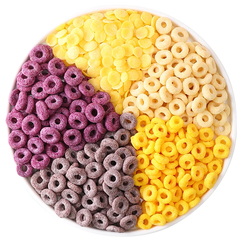 Healthy Breakfast Colorful Cereals Cheerios with Various Coarse Grain