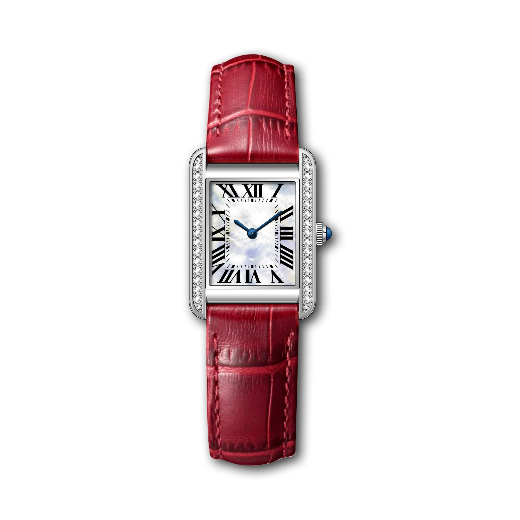 Sexy Fashion Ladies  luxury OEM ODM manufacturing customizable fashion custom stainless steel case diamond lady woman watch