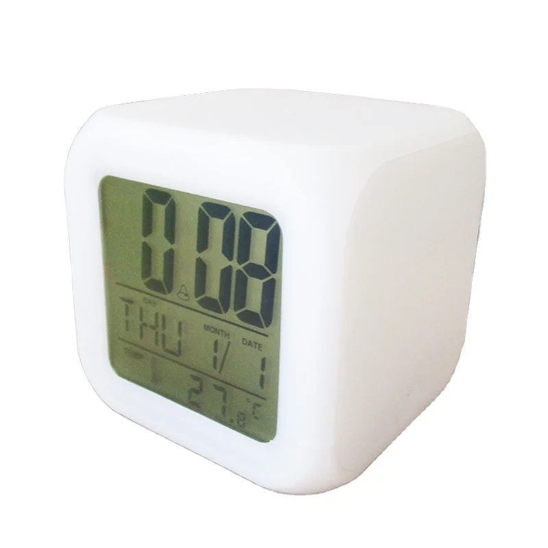 LED Digital 7 Colors Blank Sublimation Alarm Clock