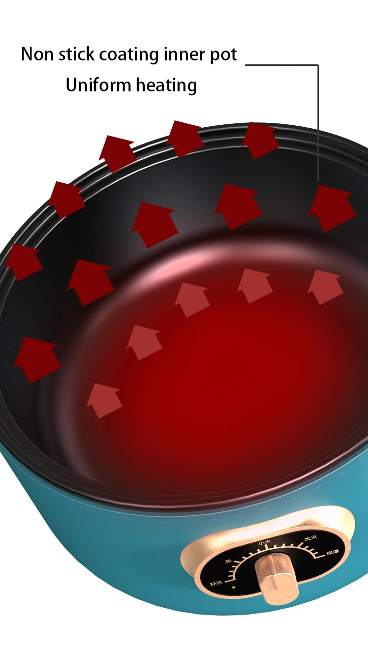 Factory Direct Supplier kitchen 3L Electric Pot non-stick coating Electric Cooking Pot