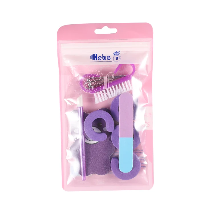Personal Beauty Care Cartoon Purple Pattern 9pcs Manicure Tools Nail Clipper Set Clipper Manicure Pedicure Set