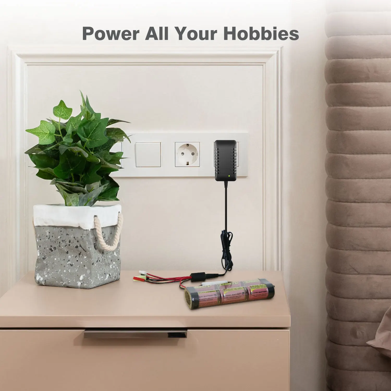 High Quality 2-10s 2.4v-12v Nimh Nicd Battery Charger With 6 Connectors For Car Boat Drone Model Universal Rc Charger