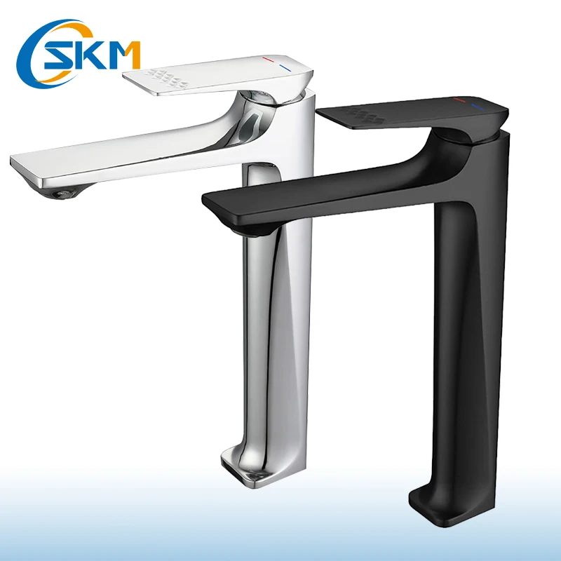 SAKEMI Gold Bathroom Waterfall Basin Faucet Hot Cold Water Mixer Luxury Black Sink Basin Tap