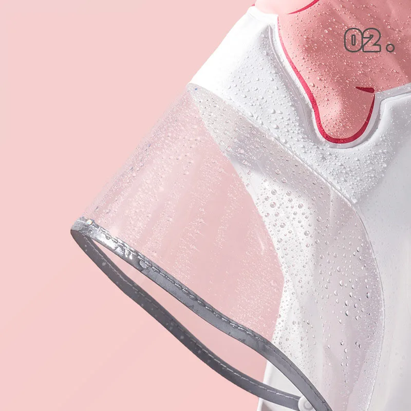 Cute cartoon indoor and outdoor waterproof rabbit poncho girls kindergarten large brim raincoat