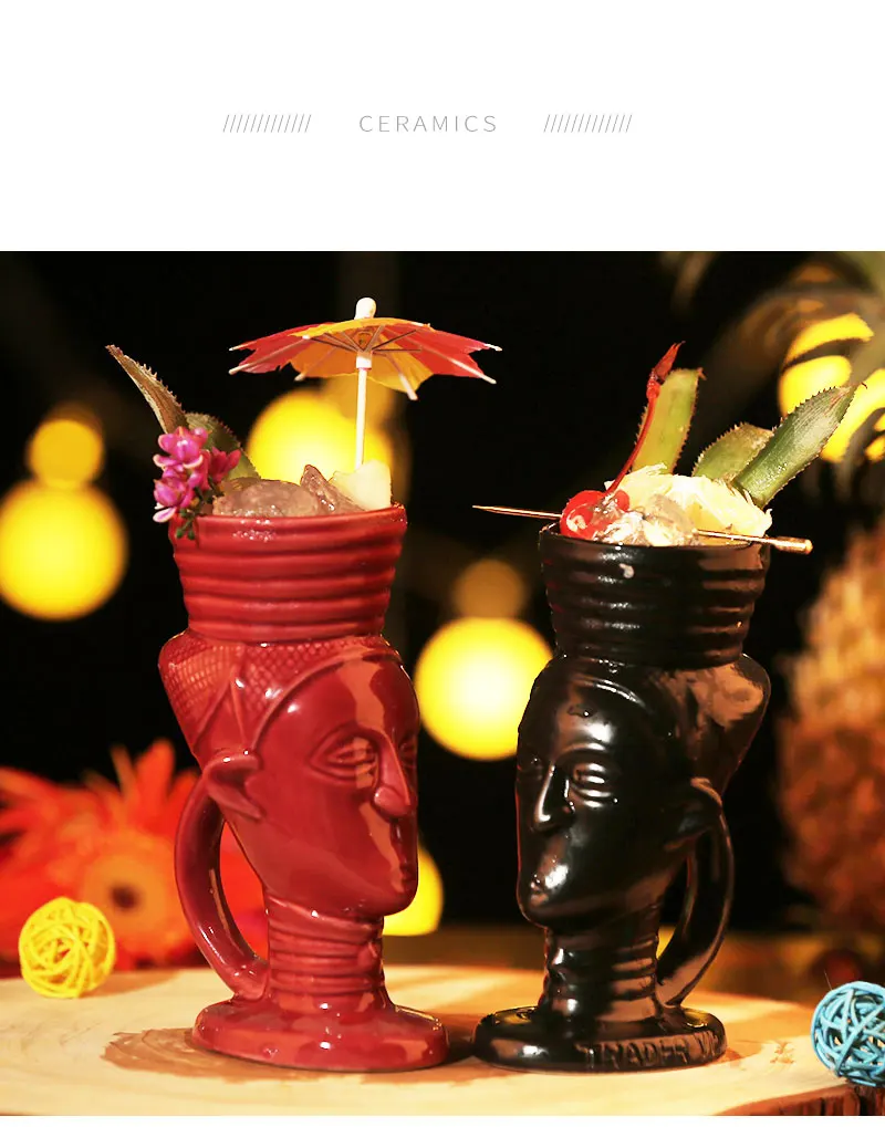 giant oversized unique kiti cocktail glass tiki colourful long glasses cocktail unique painted