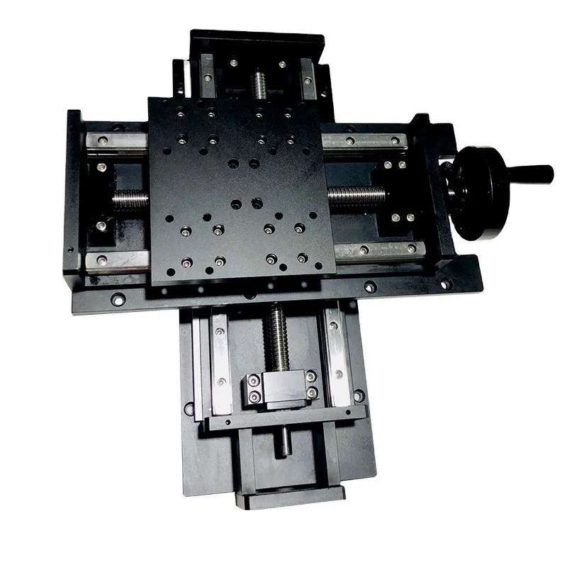 
High precision heavy duty linear slide table 25mm ball screw Linear guide rail high load Manual LYKR250A 600mm strokestroke 