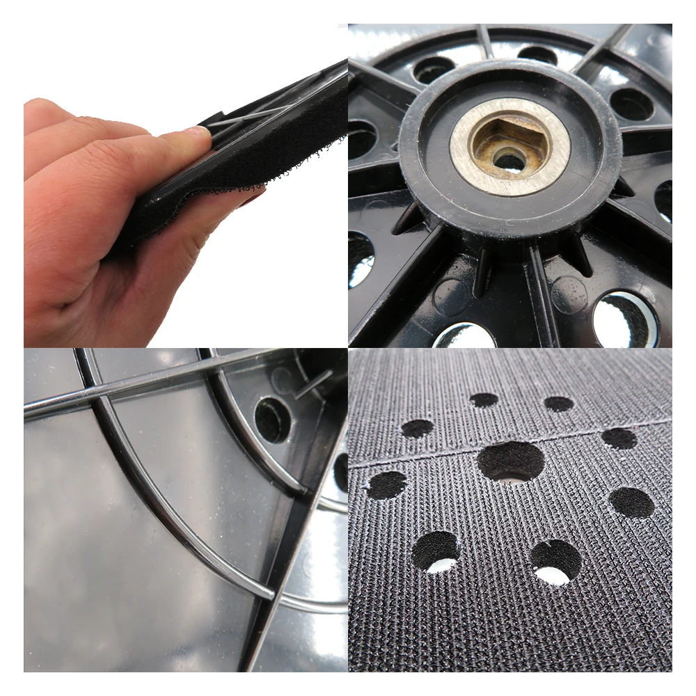 9 Inch 8 Holes Drywall Sander Hook & Loop Backup Soft Pad With 6Mm Thread For Automotive Restoration